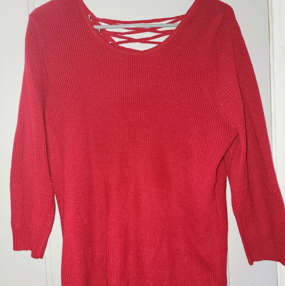 3/4 shoelace back sweater